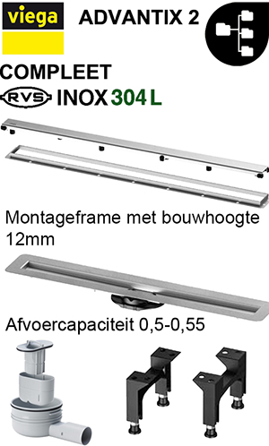 030.2300 VIEGA  ADVANTIX2 COMPL.  DOUCHEGOOT INOX GOOT  75