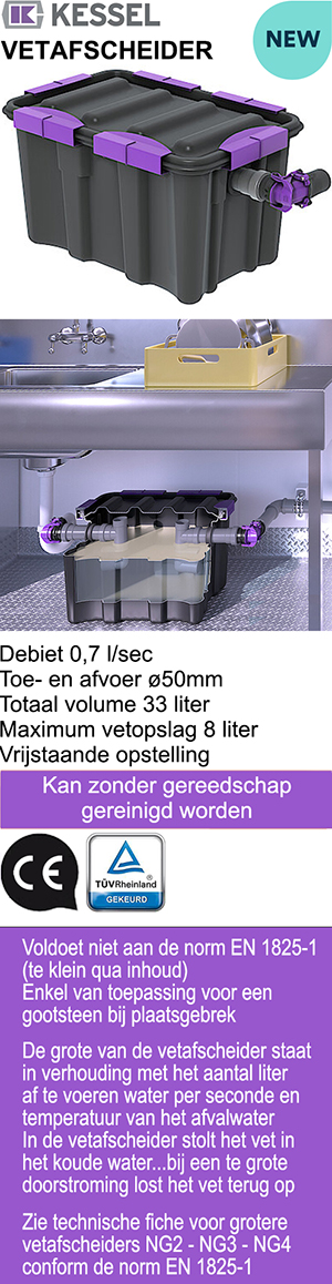 93070.00US KESSEL VETAFSCHEIDER 0.7 L/SEC VRIJE   OPSTELLING
