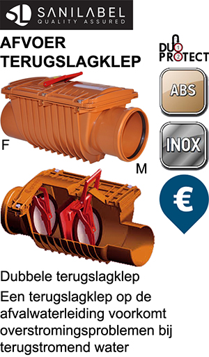 9-5020-110-00-03-1 SANILABEL TERUGSLAGKLEP  DUO-PROTECT í110MM   ABS