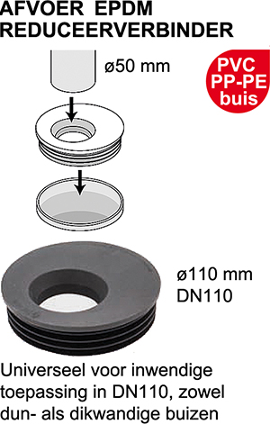 120603 REDUCEERVERBINDER EPDM   DUNW/DIKW BUIS í110xí50