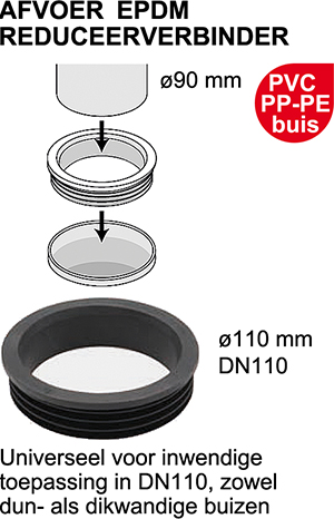 120605 REDUCEERVERBINDER EPDM   DUNW/DIKW BUIS í110xí90