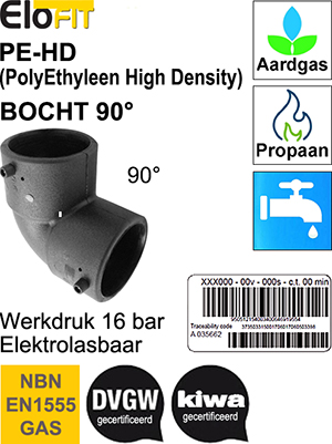 12EGEM090 ELOFIT HDPE ELEKTRO KNIE FF_í 90 MM  90ø  EGEM90