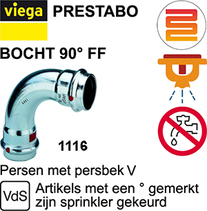 558130 VIEGA PREST BOCHT FF 90ø í18 MM ELEC.VRZ   558130