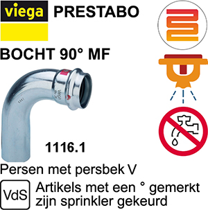 558208 VIEGA PREST BOCHT MF 90ø í18 MM ELEC.VRZ   558208