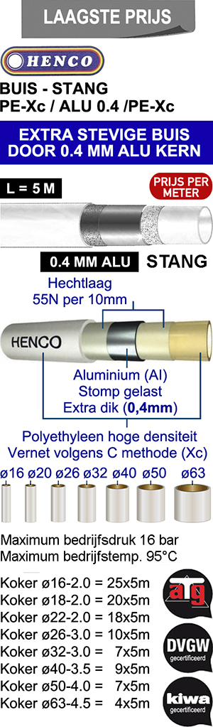 05-160212 HENCO    BUIS STANG í16  -2.0MM PE-Xc/AL    L=5M*