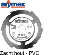 A105020 ARYMEX SCHIJF D125MM  VR ZACHT HOUT-PVC