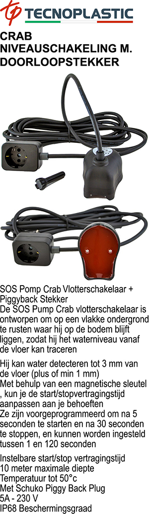 B2.05.495 MPI_NIVEAUSCHAKEL.CRAB   M.10M KABEL+DOORL.STEKK*