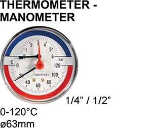 485B012 THERMO-MANOMETER í 80 MM 1/2